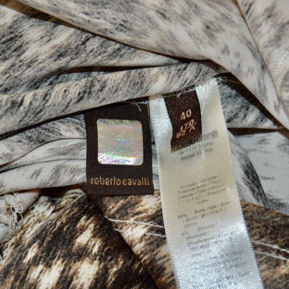 🇮🇹 2000s Collection  ROBERTO CAVALLI  Silk Snow Leopard Pattern Dress  size 2 - Picture 7 of 16